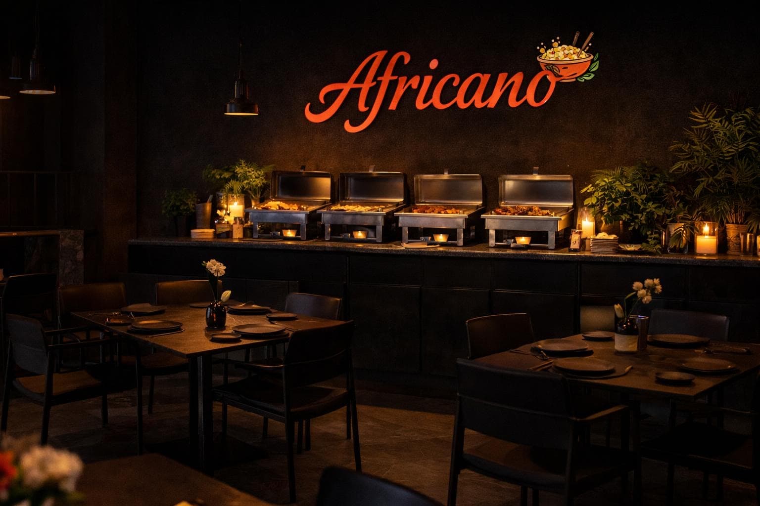 Sfeervolle Africano catering opstelling